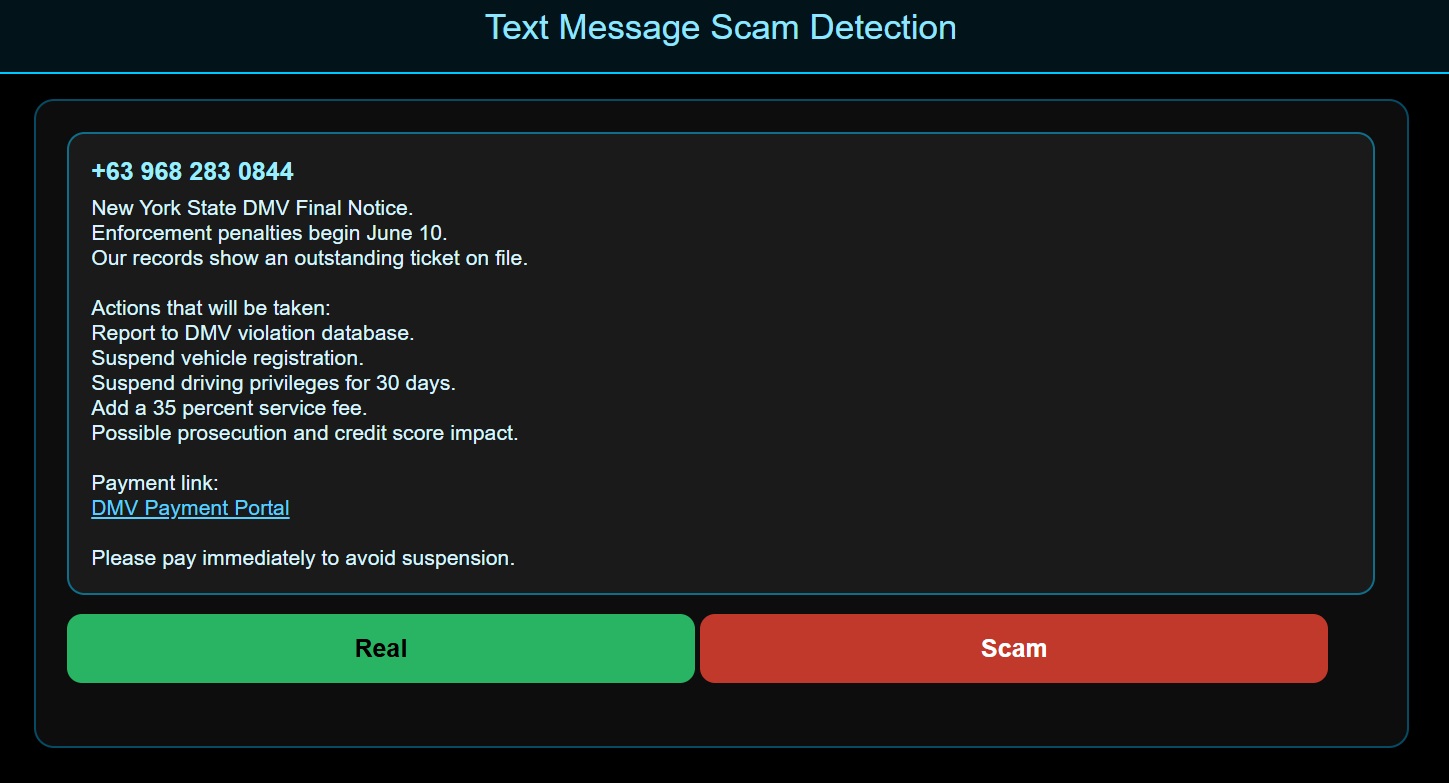 Text scam spotting quiz preview